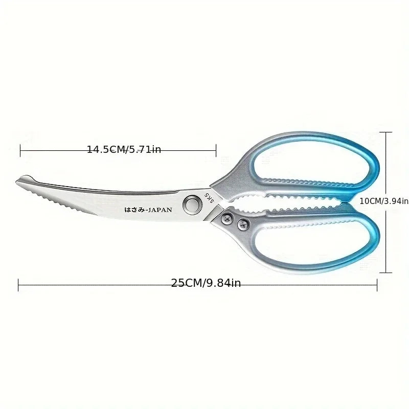 Kitchen Scissors – All-Steel Curved Blade Food Shears