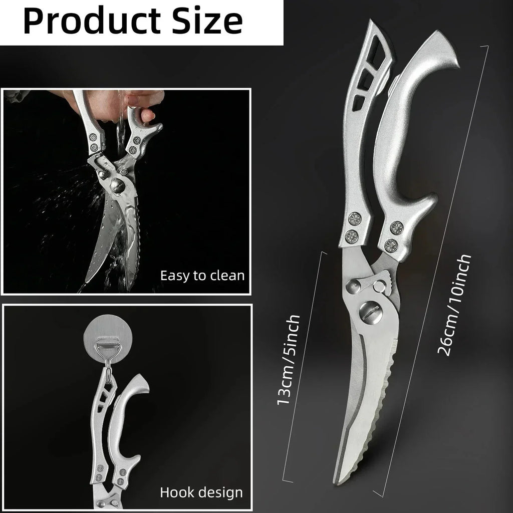 Professional Kitchen Shears – Stainless Steel Bone Scissors