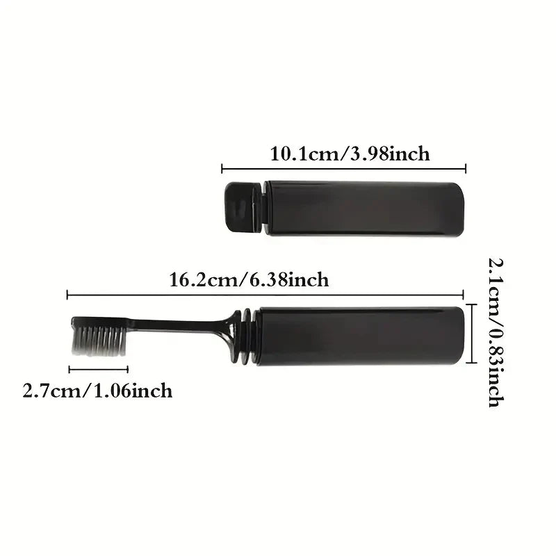 Folding Charcoal Travel Toothbrush – Compact & Portable