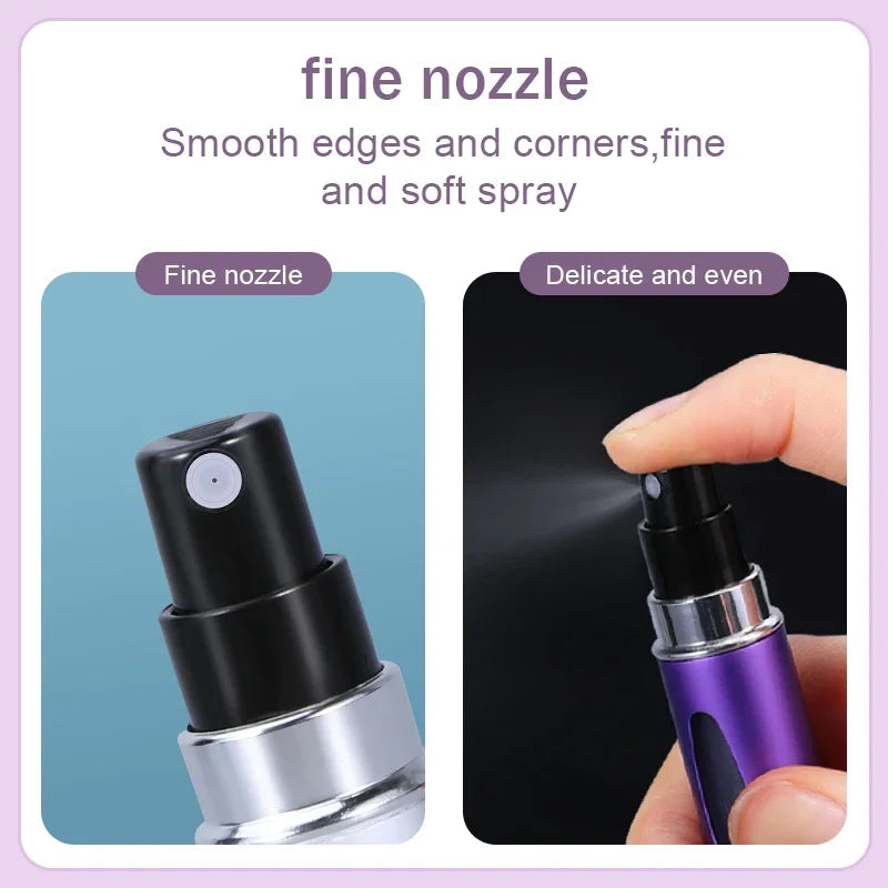 5-Pack Mini 5ml Refillable Perfume Atomizer Travel Spray Bottles