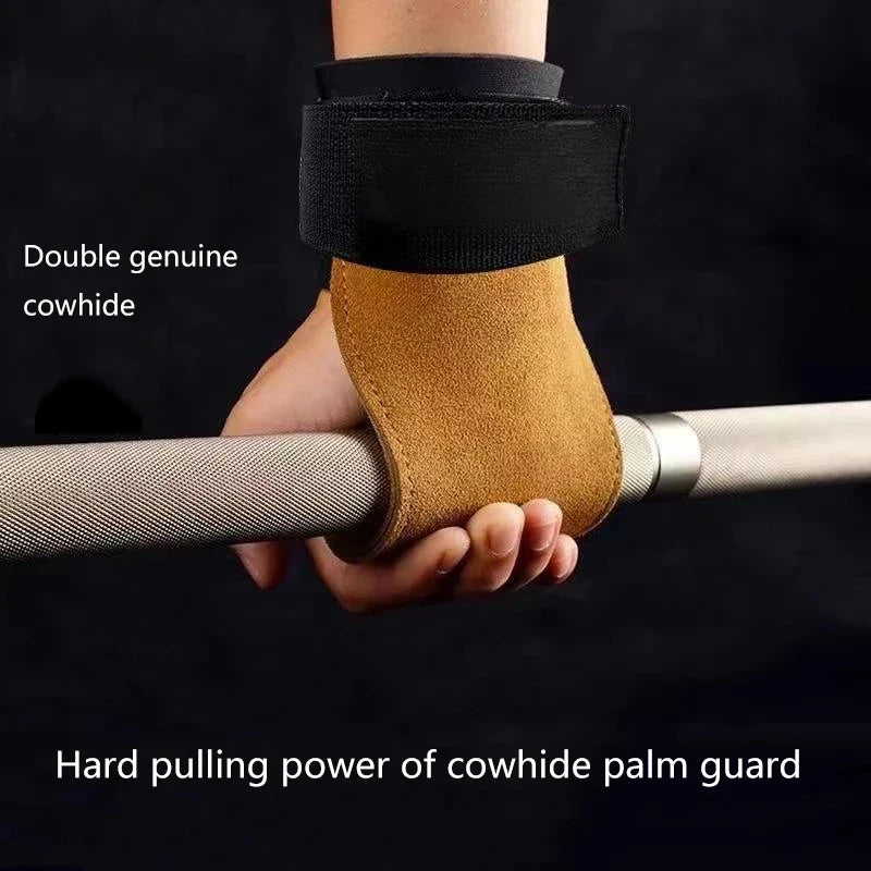 Double Layers Bench Press Weight Lifting Wrist Hooks Straps Deadlift