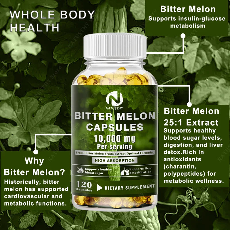 Bitter Melon Capsules 25:1 Extract | 120 Veggie Caps 10,000mg