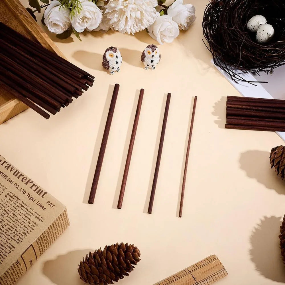 32 Pcs Walnut Dowel Rods 4 Sizes – Unfinished Wood Craft Sticks