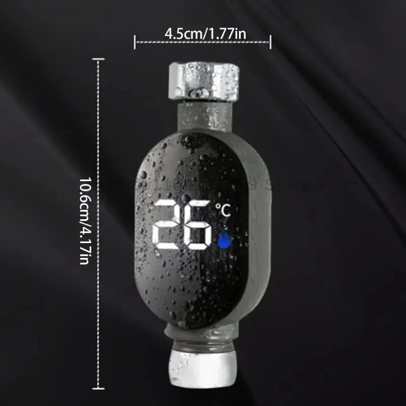 Digital LED Shower Thermometer – 0–99°C Water Temp Display