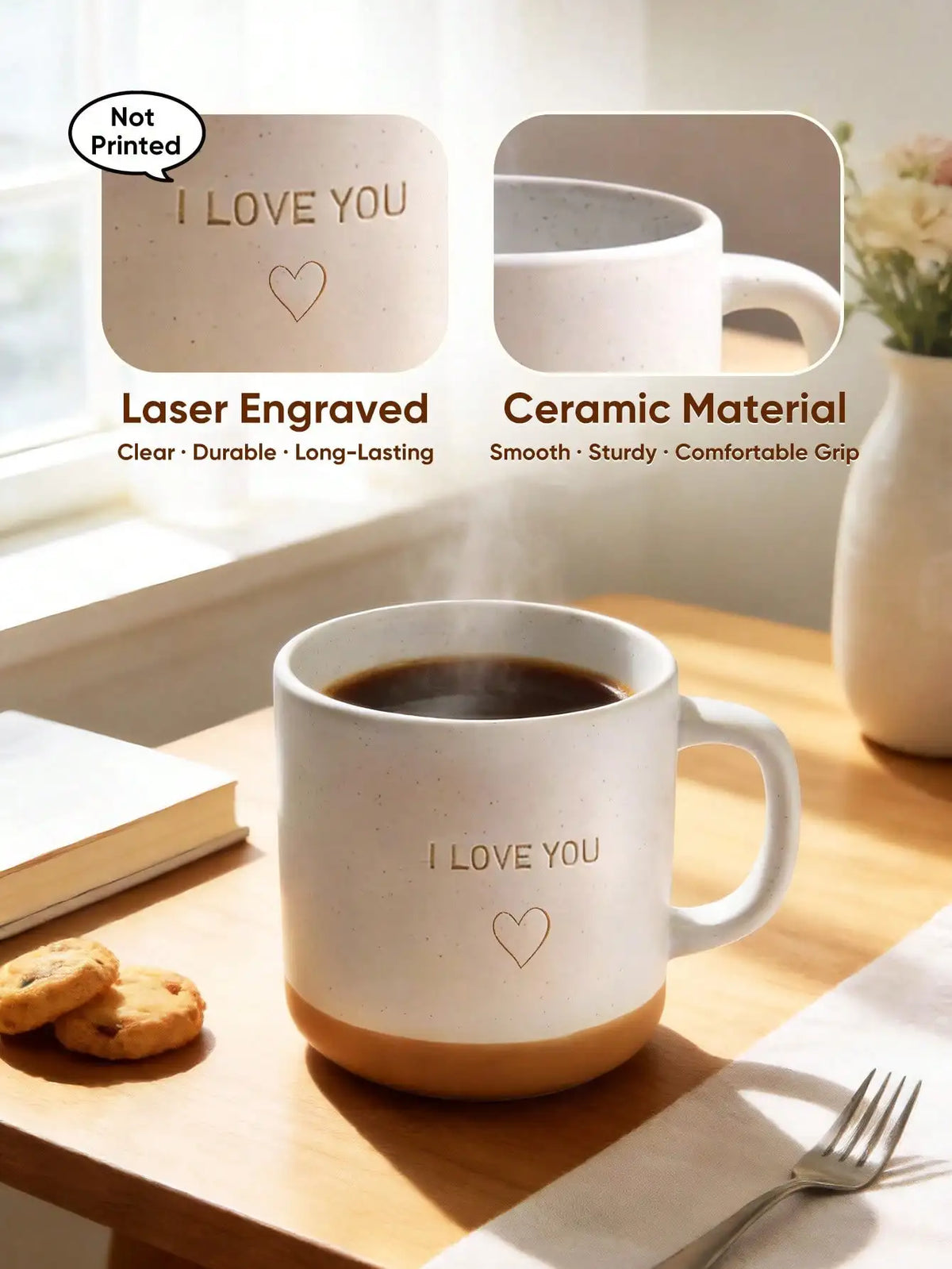 Custom Laser Engraved Ceramic Mug | Personalized Gift