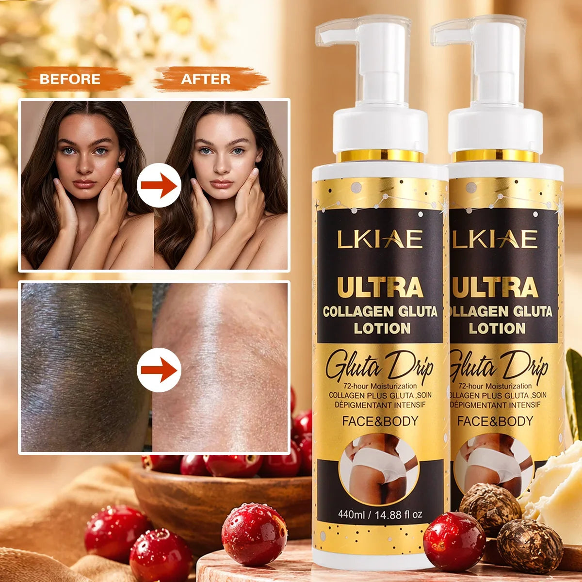 AILKE Collagen & Glutathione Brightening Body Lotion 440ml
