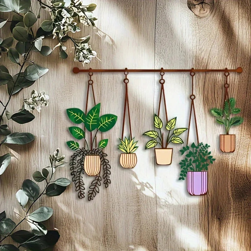 Large Metal Plant Wall Decor – Hanging Pipe Vertical Planter