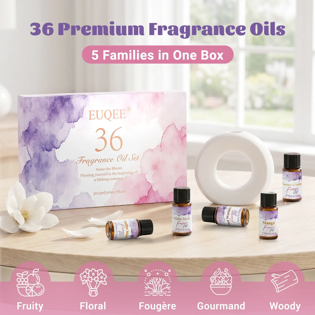 EUQEE 36-Piece Fragrance Oils Set – Candle & Diffuser Making