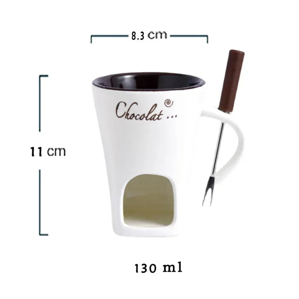 Small Fondue Mug Personal Mini Pots Chocolate Cheese Ice Cream Maker