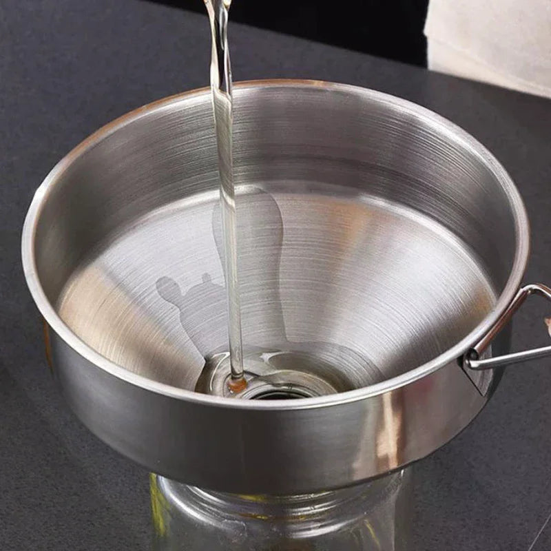 Wide Mouth Metal Funnel Kitchen Accessory Canning Oil Wine Beer