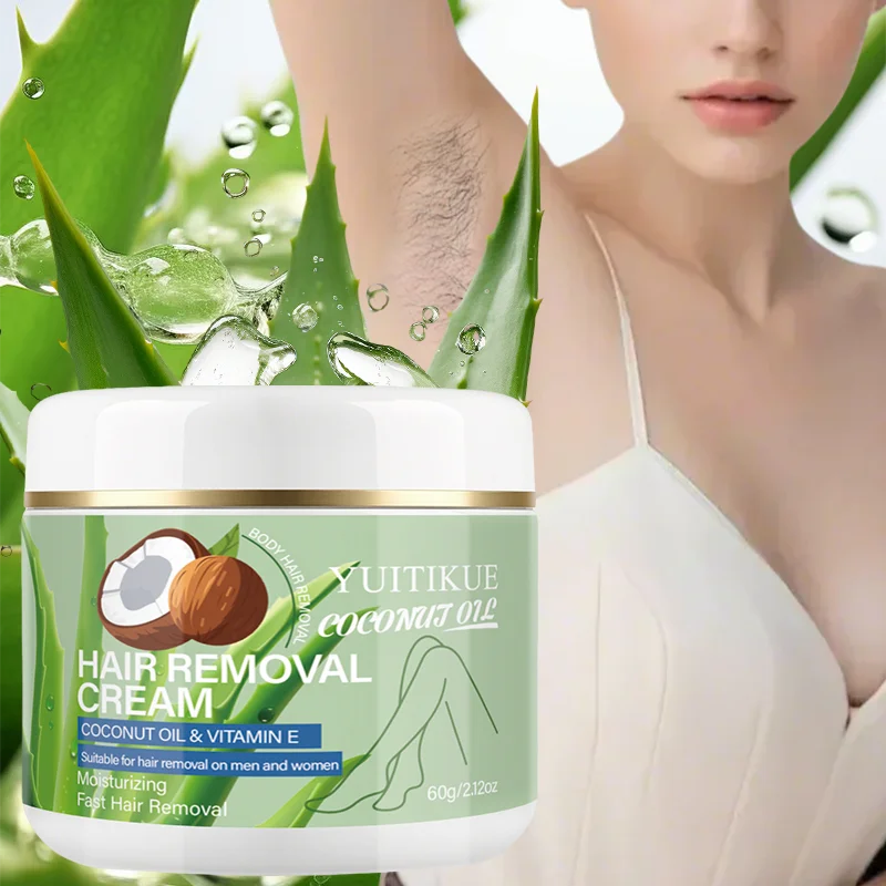 YUITIKUE Gentle Hair Removal Cream – Coconut Oil & Aloe, 60g
