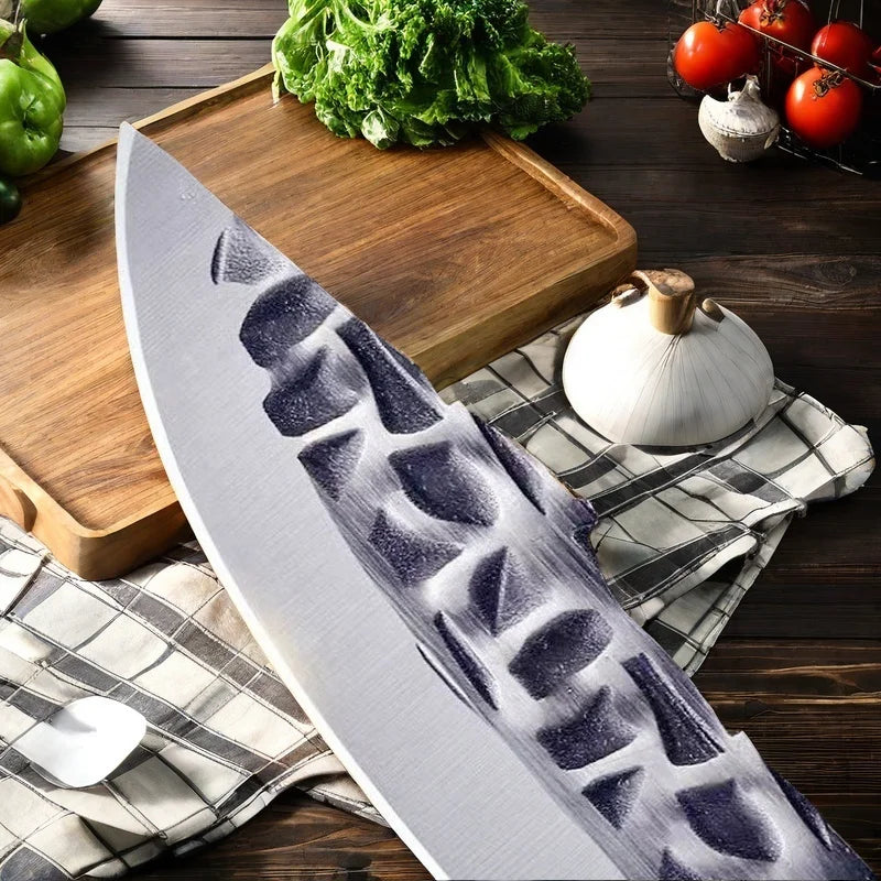 Handmade Forged Boning Knife – Stainless Steel & Wood Handle