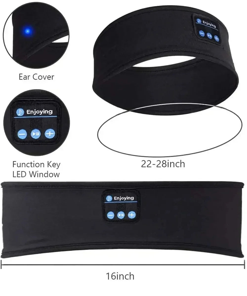 HUAWEISHI Bluetooth 5 4 Earphones Sports Sleeping Headband Elastic