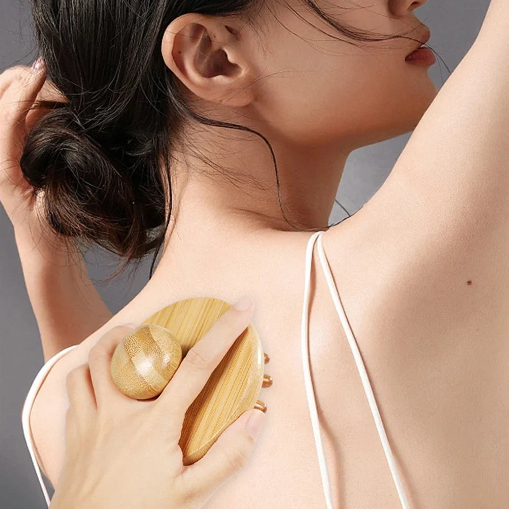 Air Cushion Massage Brush Cervical Head Acupoint Massager Wooden