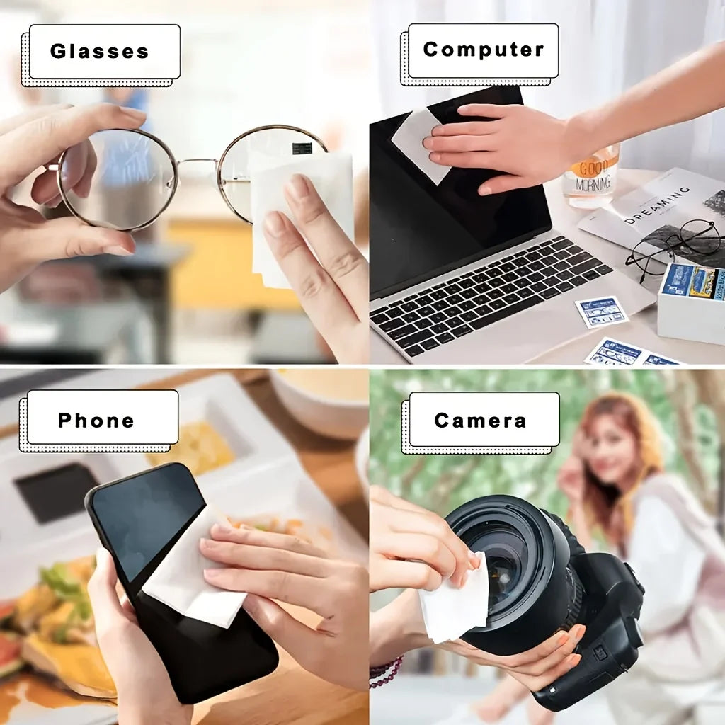 100 Disposable Eyeglass Cleaning Wipes – Screen & Lens Wipes
