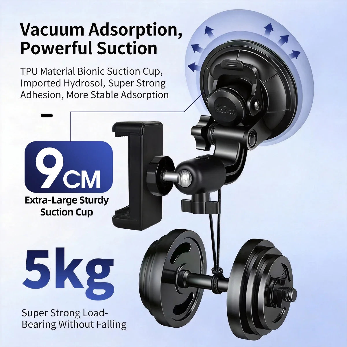 Universal Car Phone Holder – 360° Suction Cup Windshield Mount