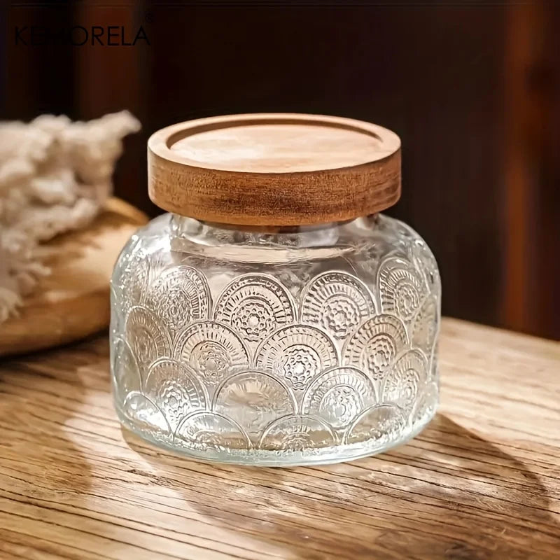 Retro Crabapple Airtight Glass Storage Jars | 1 or 3 Pcs Set