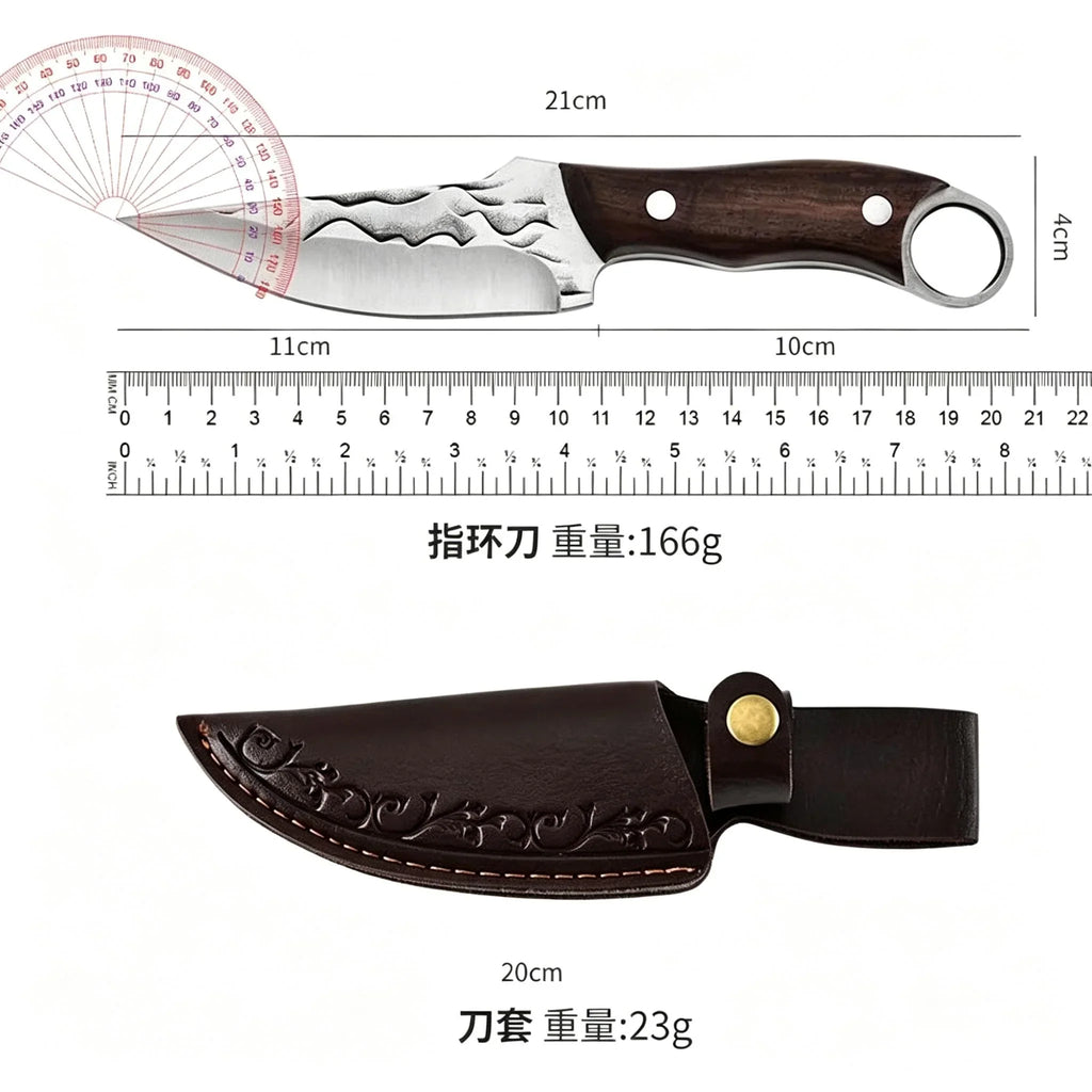 Hand Forged High Carbon Steel Chef Knife with Sheath