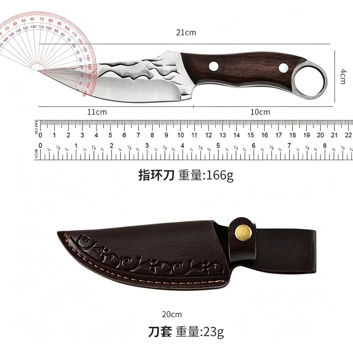 Hand Forged High Carbon Steel Chef Knife with Sheath