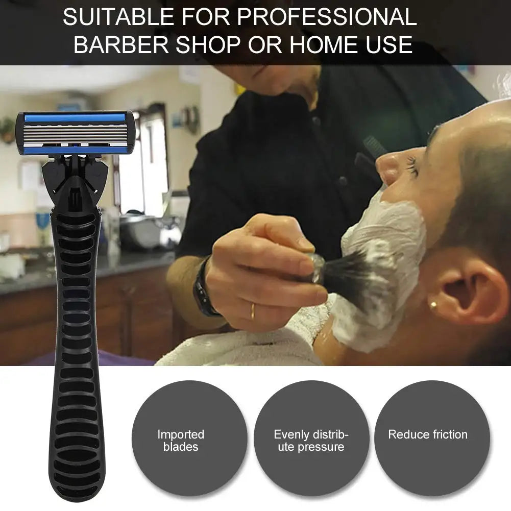 6-Layer Manual Safety Razor | Stainless Steel for Travel & Home
