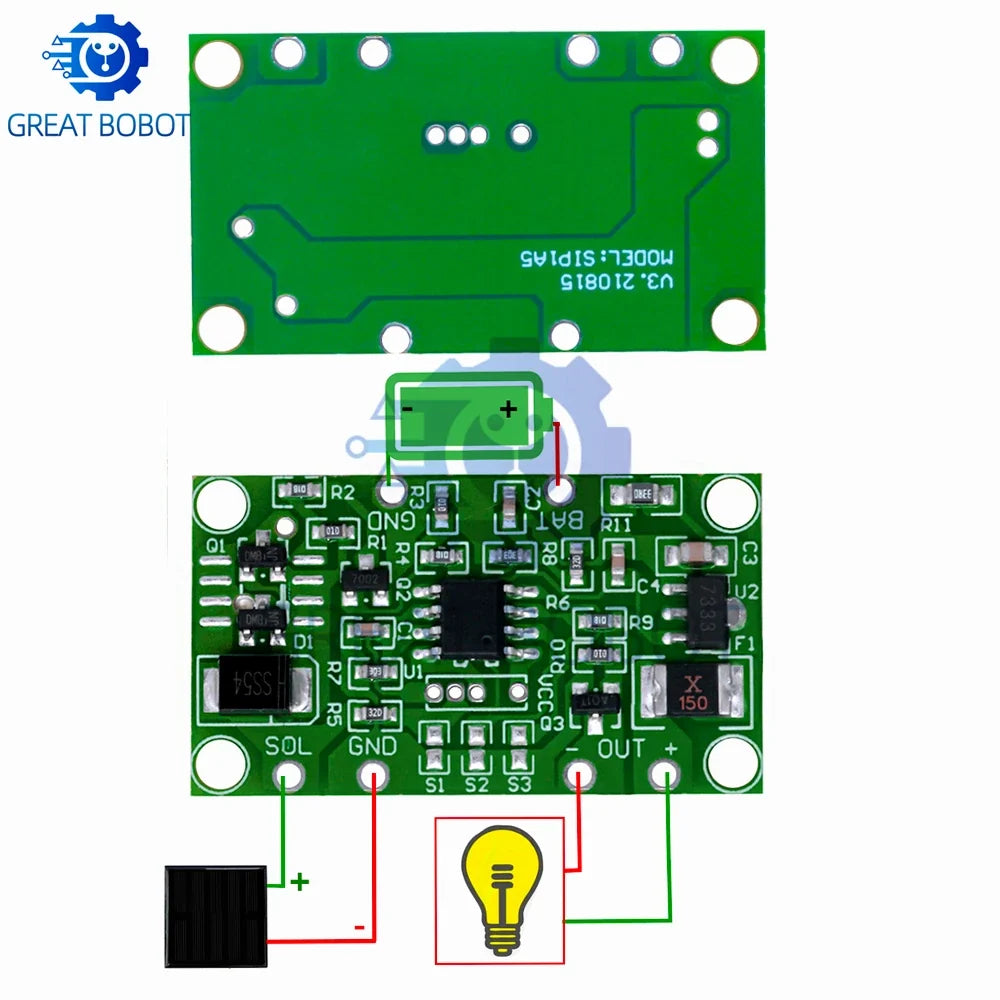 Solar PCBA Controller Board 3.7V 6V 12V 1A – Lawn & Garden Lights