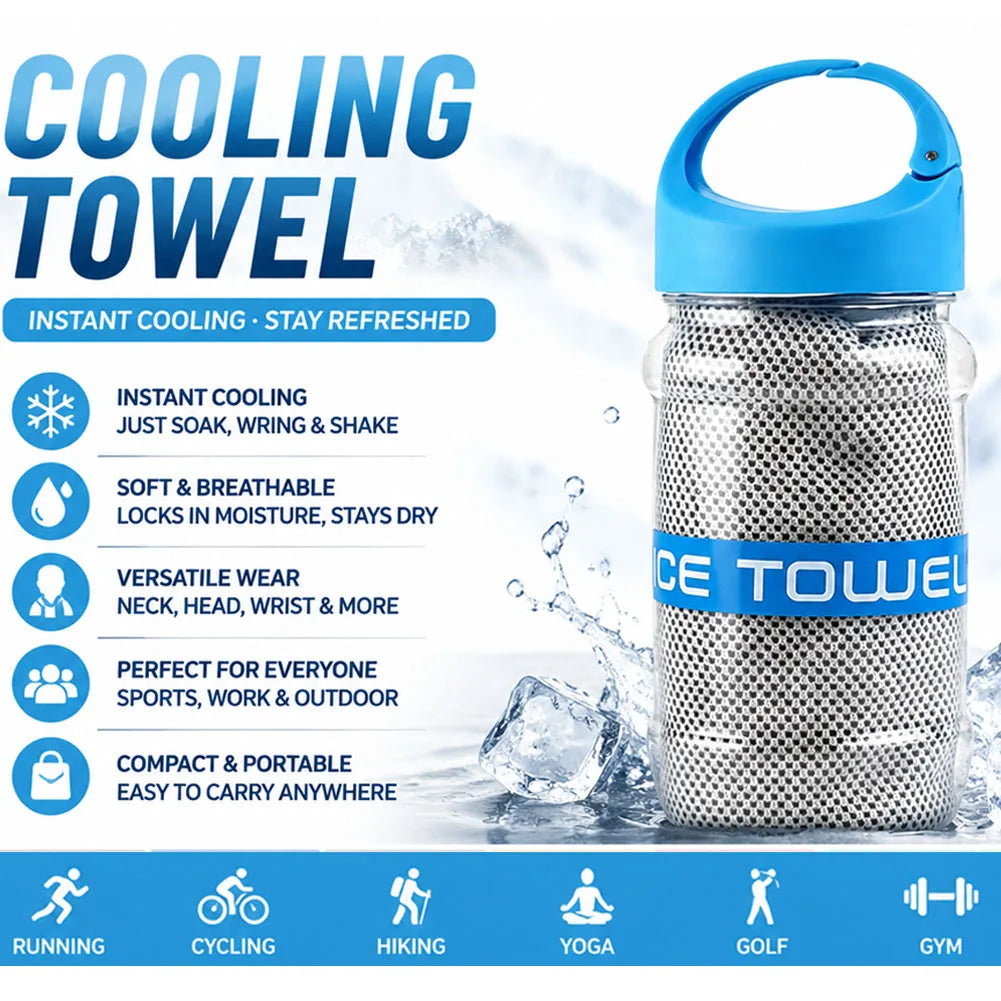 Cooling Towel with Case – Quick-Dry Microfiber Sport Towel