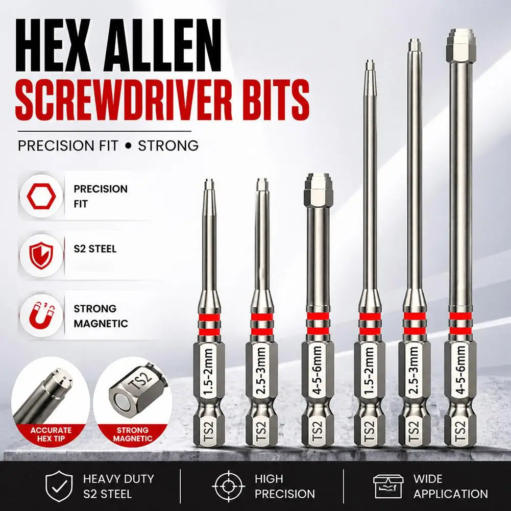 6-Piece Magnetic Pagoda Hex Screwdriver Bits Set – 65 & 100mm