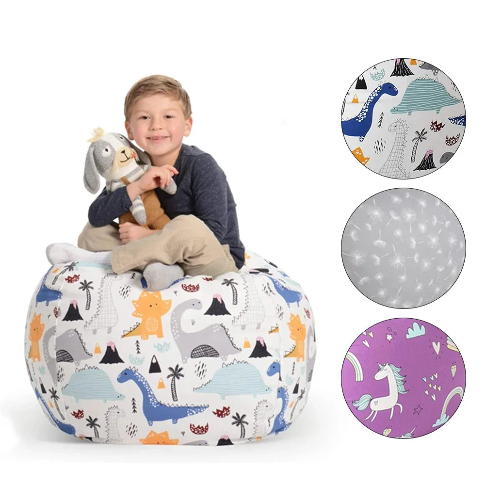 Large Canvas Bean Bag Stuffed Animal Toy Storage Organizer