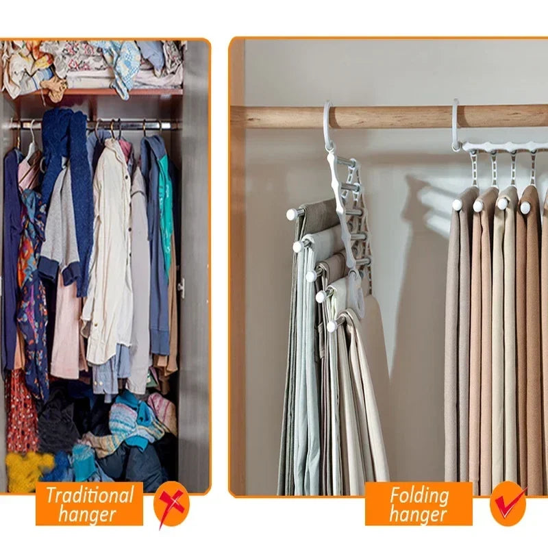 5-in-1 Collapsible Pants Hanger | Space-Saving Closet Organizer