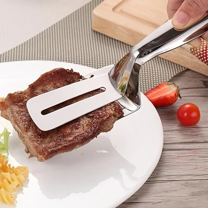 1 Stainless Steel Steak Clips Multifunctional Spatula Double-sided
