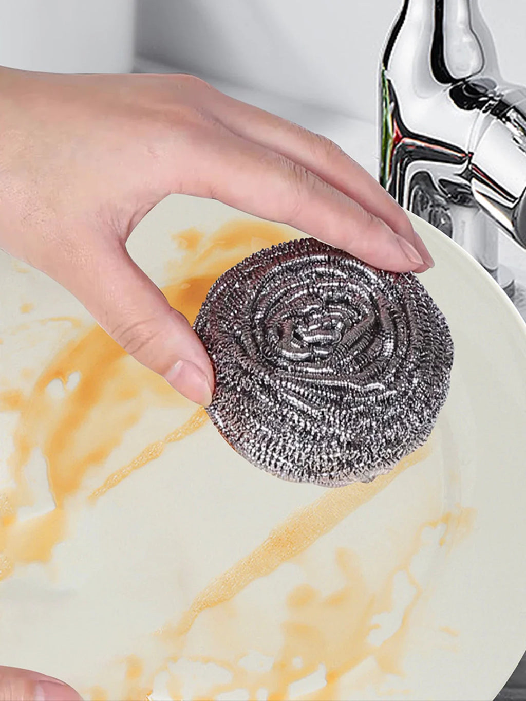 Bag Stainless Steel Cleaning Ball Dishwashing Scrubber Kitchen Pot