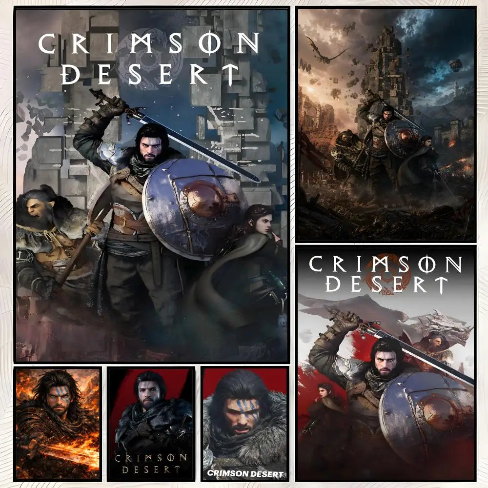 Crimson Desert Game Poster – Self-Stick HD PVC Wall Art