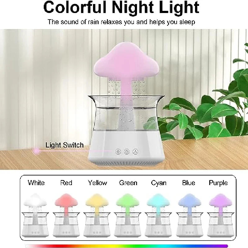 Ultrasonic Essential Oil Diffuser & Humidifier | Rain Night Light