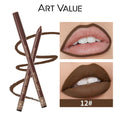 Art Value 12-Color Waterproof Matte Lip Liner Pencil – Long Lasting