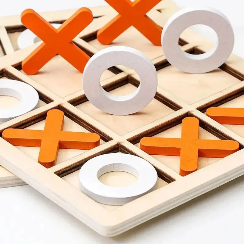 Wooden Tic-Tac-Toe Puzzle Game – Classic Family Strategy Toy