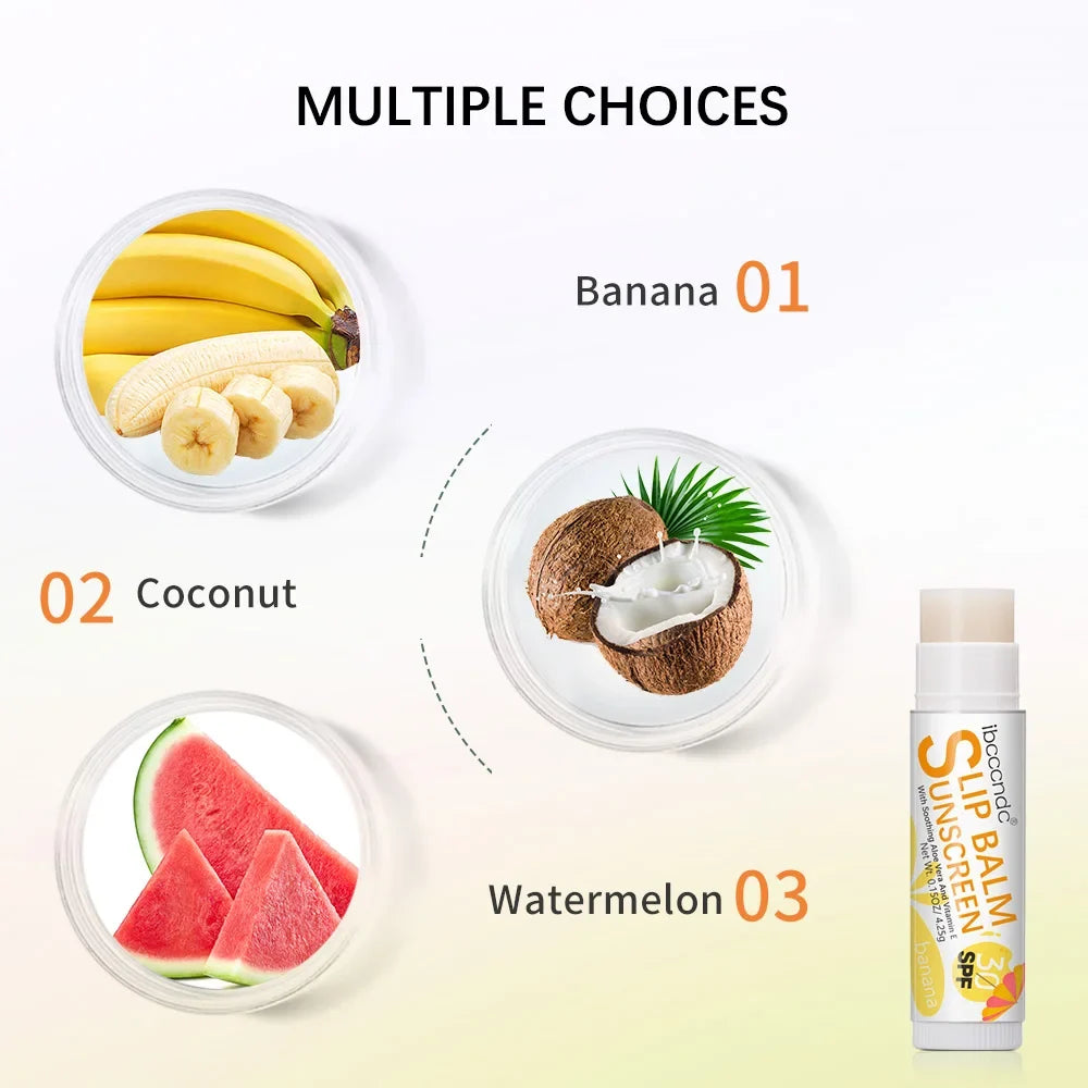 SPF 30 Sunscreen Lip Balm – Watermelon Coconut Banana