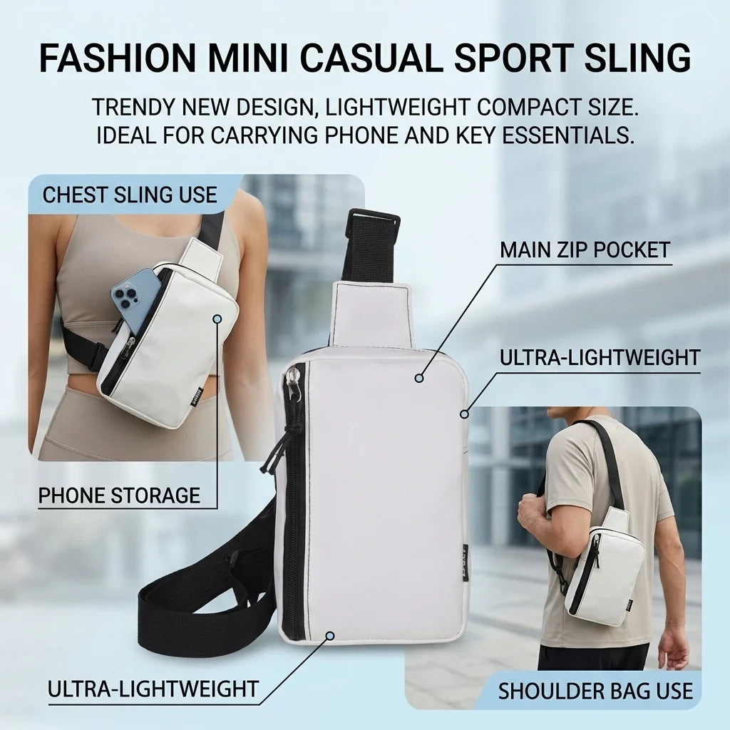 Mini Sports Crossbody Bag – Lightweight Nylon Phone Shoulder Bag