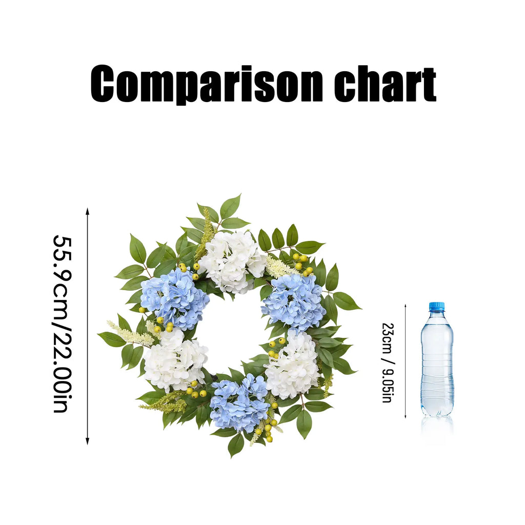 Artificial Hydrangea Wreath | Faux Floral Front Door Decor