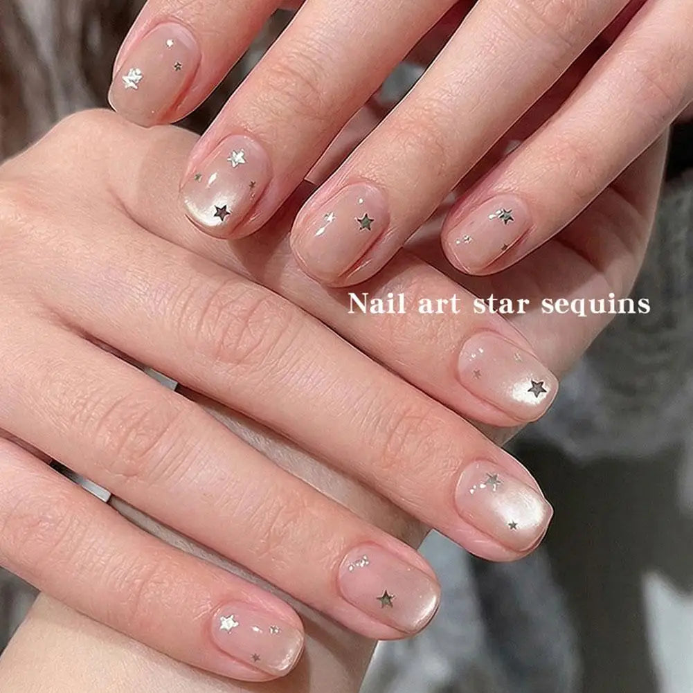 Silver Star Nail Glitter Sequins – Sparkling Flakes for Nail Art