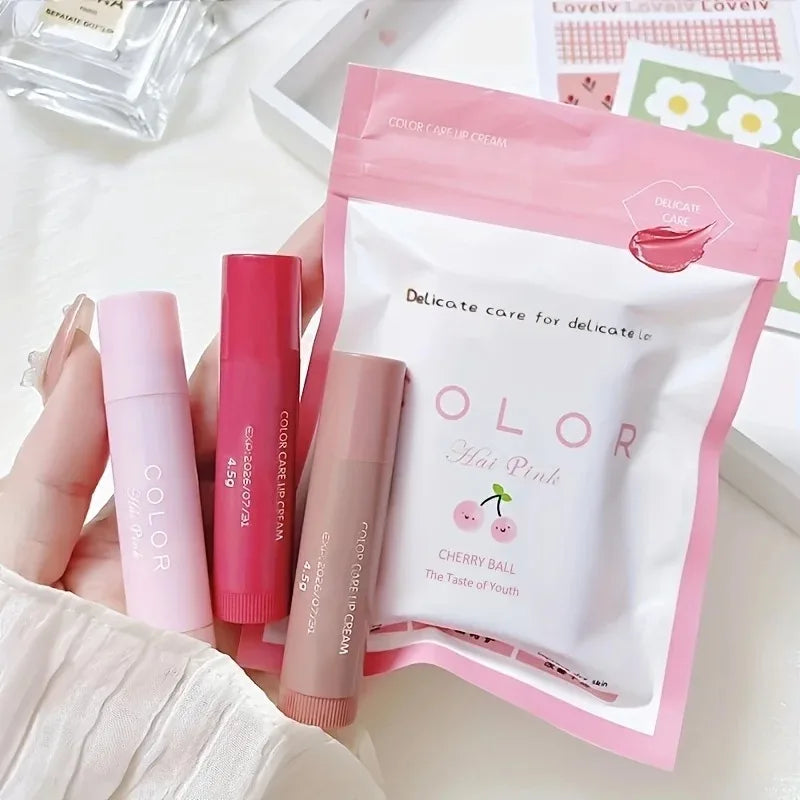 REAROYA Korean Lip Balm Glaze – Moisturizing Lipstick 3 Colors