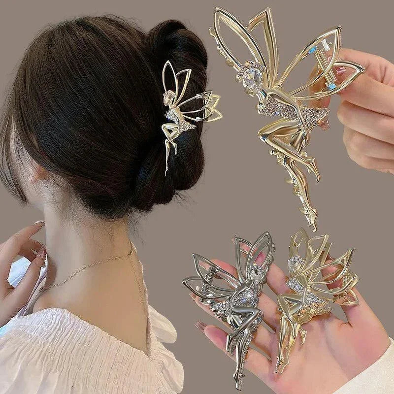Rhinestone Crystal Angel Claw Clip – Elegant Metal Hair Clip