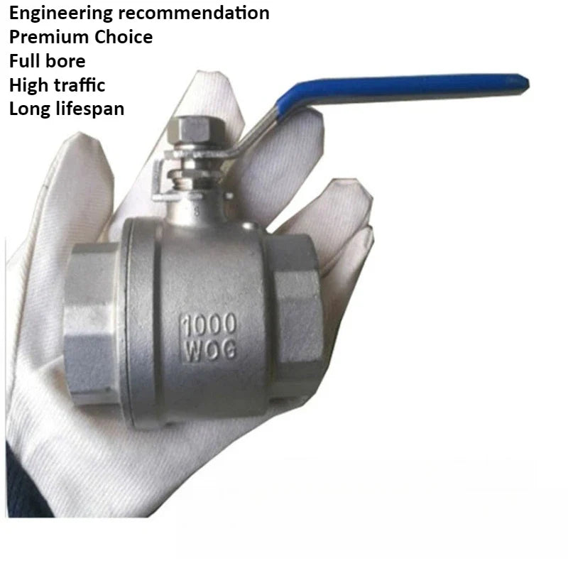 304 Stainless Steel BSP Ball Valve 1/4" to 2" Female Thread