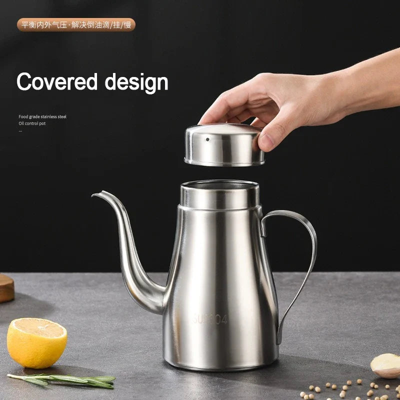 304 Stainless Steel Oil Dispenser Bottle – Large Kitchen Oil Pot