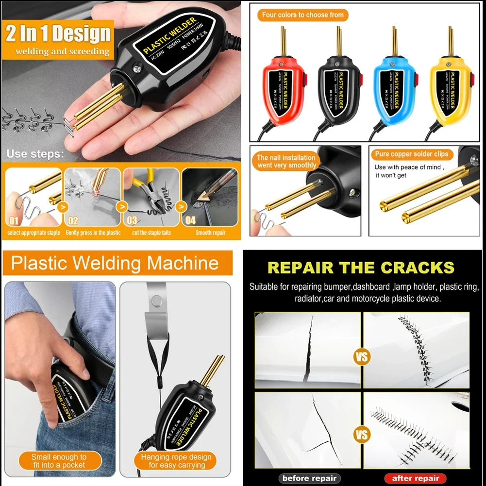 1200 PCS Bumper Welding Pins – 6 Sizes Hot Staples Repair Kit