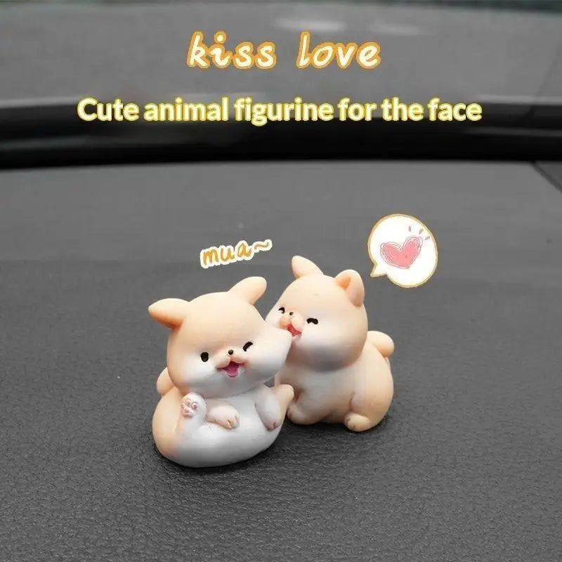 Cute Kissing Animal Resin Figurines | Car & Desk Decor 2pc