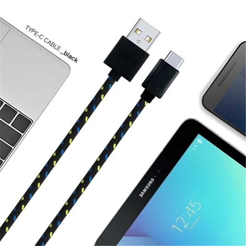 Nylon USB-C Fast Charging Cable 1M 2M 3M | Samsung Huawei