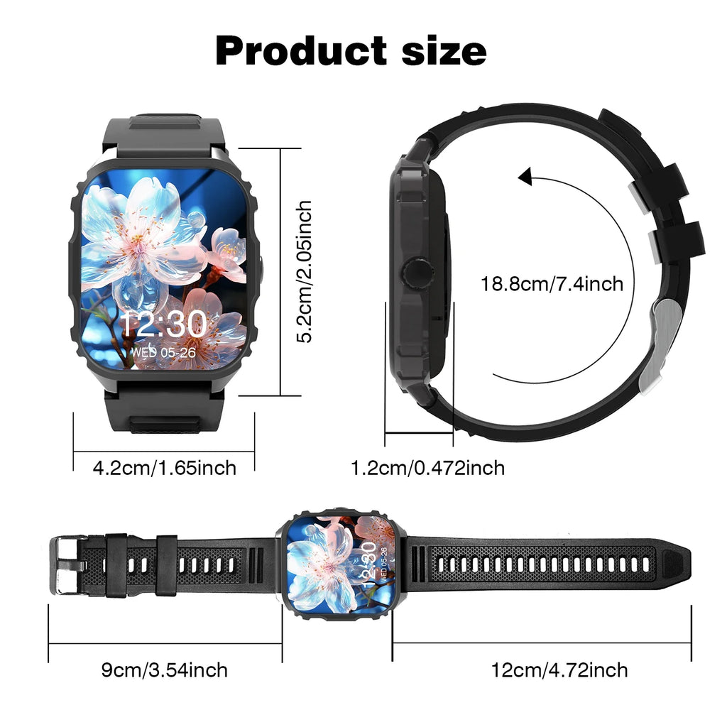LOMAXFR 1.84" HD Smartwatch | Bluetooth Calling, Dual Strap