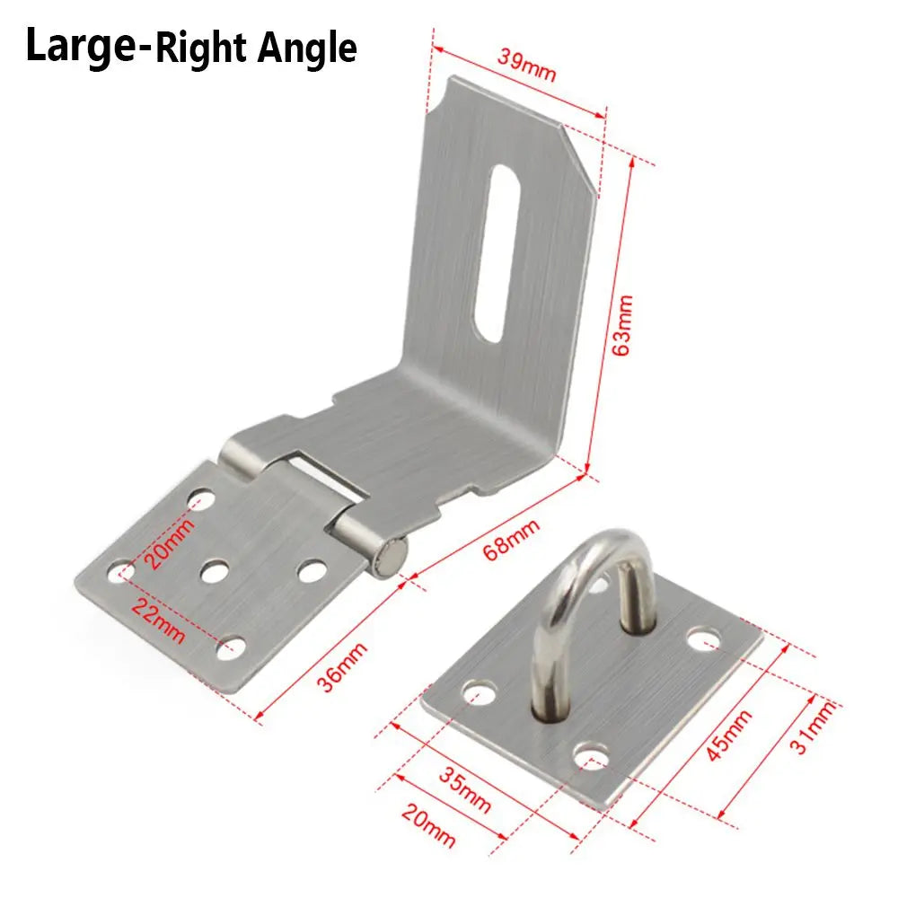 Padlock Hasp Door Clasp Lock 90 Degree Right Angle Shed Gate Latch