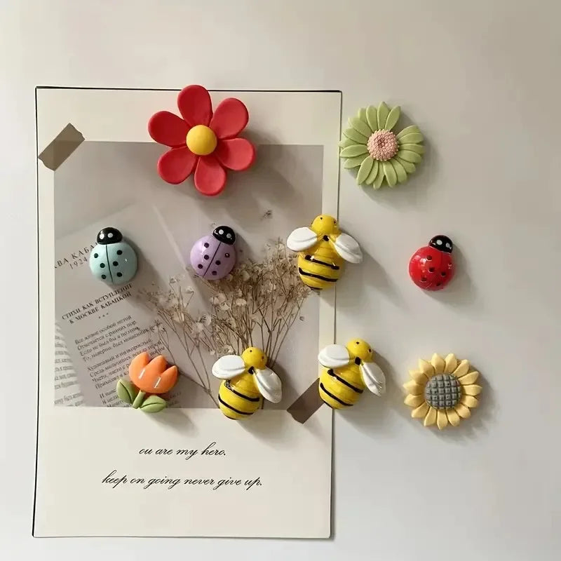 10-Piece Plant Cartoon Fridge Magnets – Strong Hold Home Decor