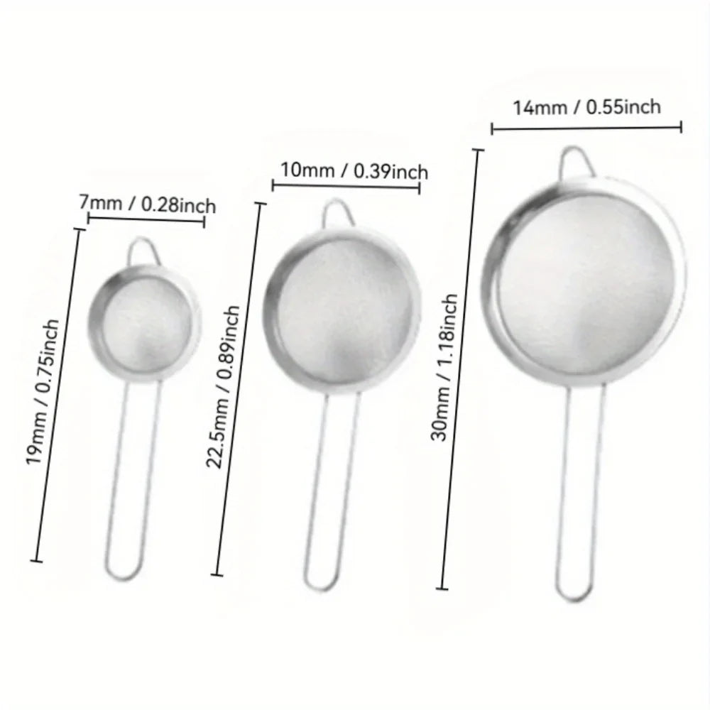 3-Piece Stainless Steel Mesh Strainer Set | Small Medium Large